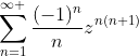 \sum_{n=1}^{\infty }\frac{(-1)^{n}}{n}z^{n(n+1)}