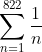 \sum_{n=1}^{822}\frac{1}{n}