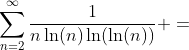 \sum_{n=2}^{\infty}\frac{1}{n\ln(n)\ln(\ln(n))} =
