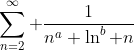 \sum_{n=2}^{\infty} \frac{1}{n^a \ln^b n}