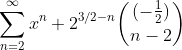 \sum_{n=2}^{\infty}x^n 2^{3/2-n}\binom{(-\frac1{2})}{n-2}