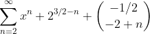 \sum_{n=2}^{\infty}x^n 2^{3/2-n} \binom{-1/2}{-2+n}