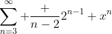 \sum_{n=3}^\infty \frac {n-2}{2^{n-1}} x^n
