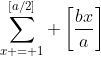 \sum_{x = 1}^{[a/2]} \left[\frac{bx}{a}\right]