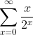 \sum_{x=0}^{\infty}\frac{x}{2^x}