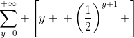 \sum_{y=0}^{+\infty} \left[y \, \left(\frac{1}{2}\right)^{y+1} \right]