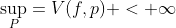 \sup_{P}=V(f,p) < \infty