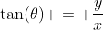 \tan(\theta) = \frac{y}{x}