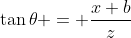 PRT\!:\;\tan\theta = \frac{x+b}{z}