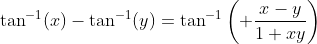 \tan^{-1}(x)-\tan^{-1}(y)=\tan^{-1}{\left( \frac{x-y}{1+xy}\right)}