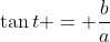 \tan{t} = \frac{b}{a}
