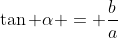 \tan \alpha = \frac{b}{a}