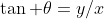 \tan \theta=y/x