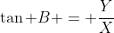 \tan B = \frac{Y}{X}