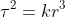 \tau^2=kr^3