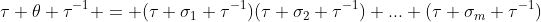 \tau \theta \tau^{-1} = (\tau \sigma_1 \tau^{-1})(\tau \sigma_2 \tau^{-1}) ... (\tau \sigma_m \tau^{-1})