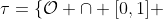 \tau=\{\mathcal{O} \cap [0,1] ~ : ~ \mathcal{O} \in \tau_{\mathbb{R}} \}