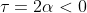 \tau=2\alpha<0