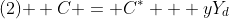 \text{(2) } C = C^{*} + yY_{d}