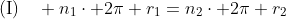 \text{(I)}\quad n_1\cdot 2\pi r_1=n_2\cdot 2\pi r_2