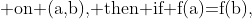 \text{ on (a,b), then if f(a)=f(b),}