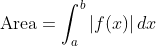 \text{Area}=\int_a^{b}\left|f(x)\right|dx