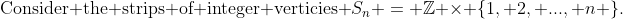 \text{Consider the strips of integer verticies }S_n = \mathbb{Z} \times \{1, 2, ..., n \}.
