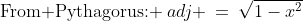 \text{From Pythagorus: }\:adj \:=\:\sqrt{1-x^2}