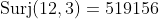 \text{Surj}(12,3)=519156