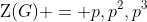 \text{Z}(G) = p,p^2,p^3