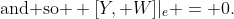 \text{and so } [Y, W]|_e = 0.