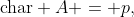 \text{char} A = p,
