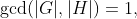 \text{gcd}(|G|,|H|)=1,