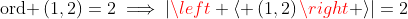 \text{ord }\left(1,2\right)=2\implies\left|\left \langle \left(1,2\right)\right \rangle\right|=2