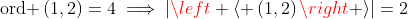 \text{ord }\left(1,2\right)=4\implies\left|\left \langle \left(1,2\right)\right \rangle\right|=2