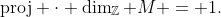 \text{proj} \cdot \dim_{\mathbb{Z}} M = 1.