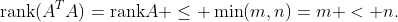 \text{rank}(A^TA)=\text{rank}A \leq \min(m,n)=m < n.