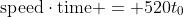 \text{speed}\cdot\text{time} = 520t_0