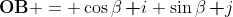\textbf{OB} = \cos\beta\,\textbf i+\sin\beta\,\textbf j