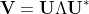 \textbf{V}=\textbf{U}\Lambda\textbf{U}^*