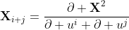 \textbf{X}_{i j}=\dfrac{\partial \textbf{X}^2}{\partial u^i \partial u^j}