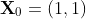\textbf{X}_0=(1,1)