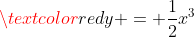 \textcolor{red}{y = \frac{1}{2}x^3}