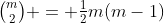 \textstyle{m\choose2} = \frac12m(m-1)
