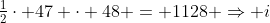 \tfrac{1}{2}\cdot 47 \cdot 48 = 1128 \Rightarrow i