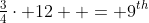 \tfrac{3}{4}\cdot 12  = 9^{th}