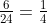 \tfrac{6}{24}=\tfrac14