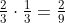 \tfrac23\cdot\tfrac13=\tfrac29