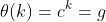 \theta(k)=c^k=g