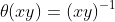 \theta(xy)=(xy)^{-1}